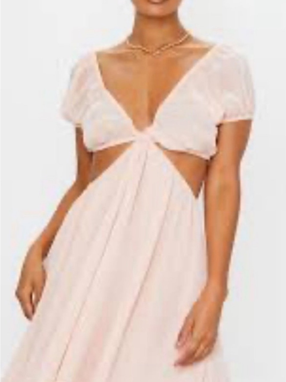 Pretty Little Thing Pink Cut Out Skater Mini Dress Size 12 NWT
